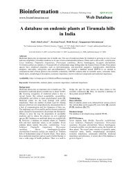 A database on endemic plants at Tirumala hills in ... - Bioinformation