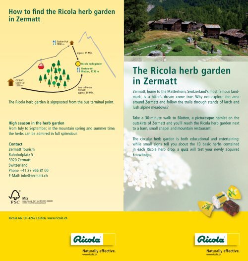 How to find the Ricola herb garden in Zermatt