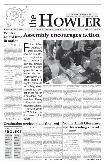 Assembly encourages action - Wakefield High School