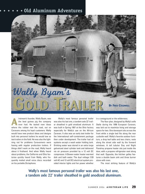 Wally Byam's Gold Trailer - Airstream Life magazine