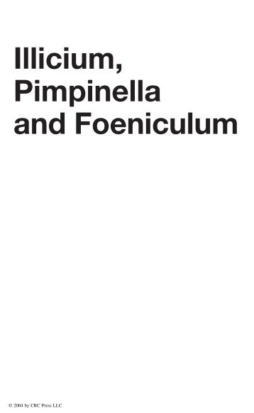 Illicium, Pimpinella and Foeniculum - Spirit of One