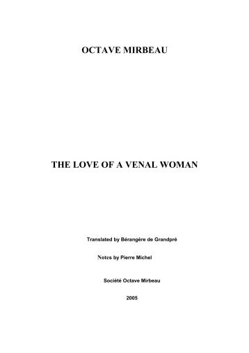 OCTAVE MIRBEAU THE LOVE OF A VENAL WOMAN