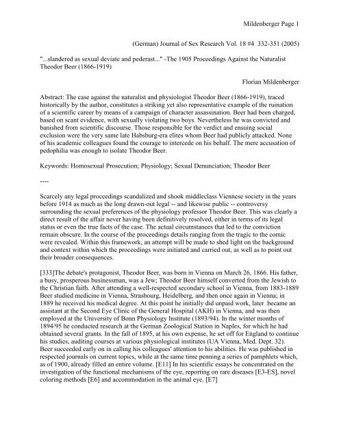 Mildenberger Page 1 (German) Journal of Sex Research ... - Shfri.net