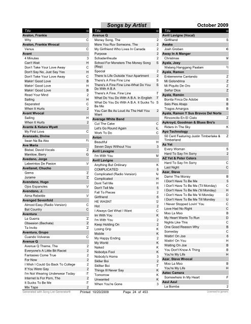 SuperCore Karaoke- Printable Version (PDF)