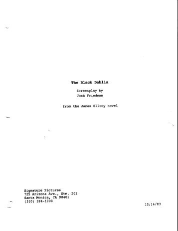 The Black Dahlia - Daily Script