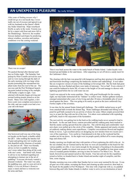 Sea Trek Issue 70 - Victorian Sea Kayak Club