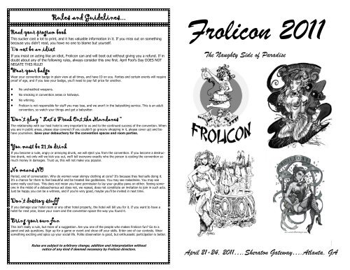Rules and Guidelines... The Naughty Side of Paradise ... - Frolicon