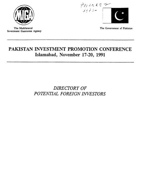 PAKISTAN INVESTMENT PROMOTION CONFERENCE Islamabad ...