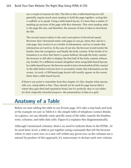 Why Tables Are Bad and