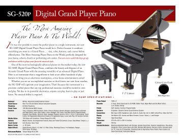 SG-520P Digital Grand Player Piano - Suzuki Music