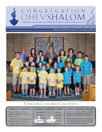 November 2012 - Congregation Ohev Shalom