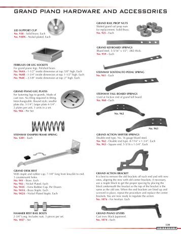 GRAND PIANO HARDWARE AND ACCESSORIES