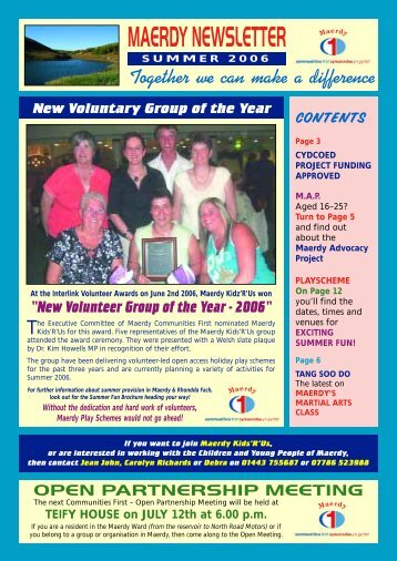 MAERDY NEWSLETTER - Maerdy Communities First