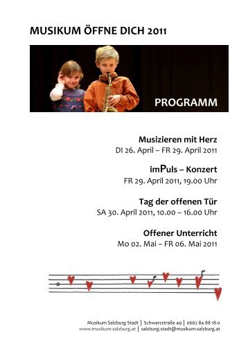 MUSIKUM ÖFFNE DICH 2011 PROGRAMM - Musikum Salzburg