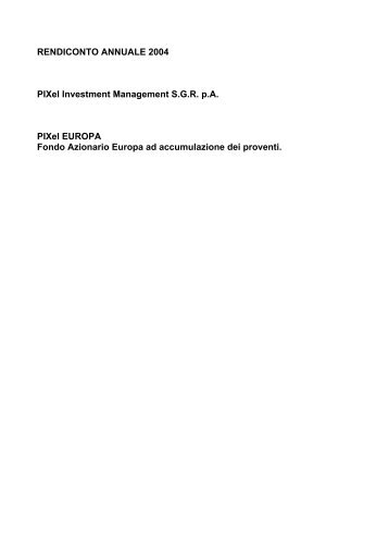 PIXel EUROPA - Pioneer Investments