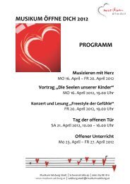 Das Programm. - Musikum Salzburg