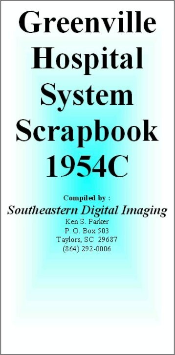 Greenville Hospital System Serapbook 1954C - Magazooms