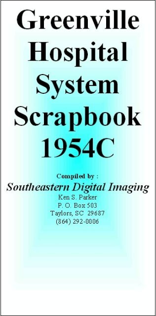 Greenville Hospital System Serapbook 1954C - Magazooms