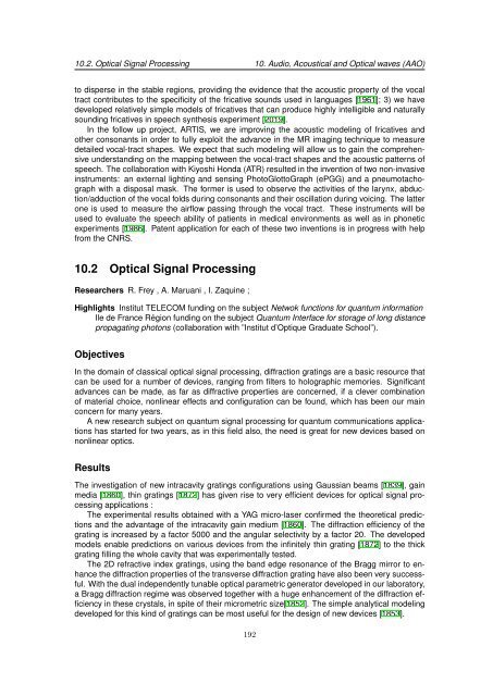 TSI report for the period 2005-2009 - Département Traitement du ...