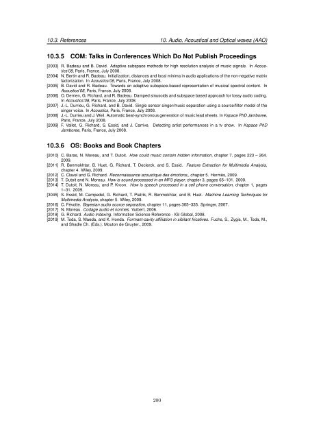 TSI report for the period 2005-2009 - Département Traitement du ...