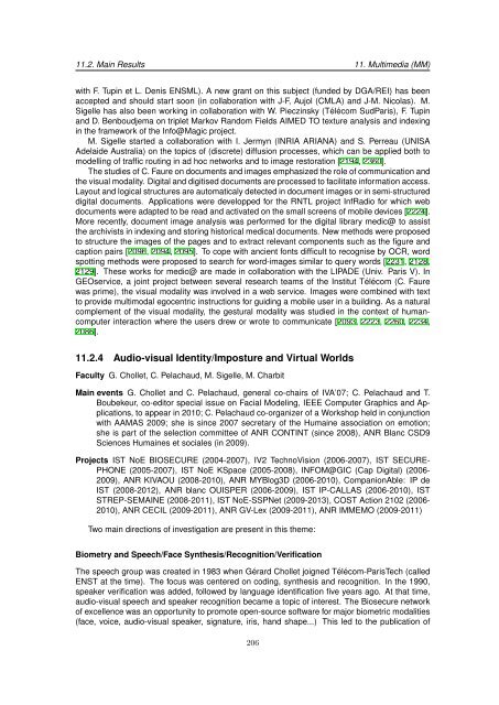 TSI report for the period 2005-2009 - Département Traitement du ...