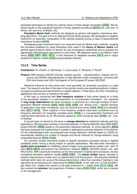 TSI report for the period 2005-2009 - Département Traitement du ...