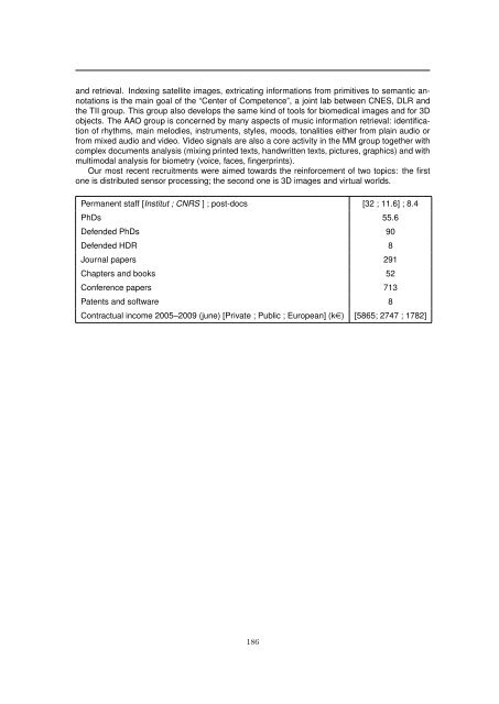 TSI report for the period 2005-2009 - Département Traitement du ...