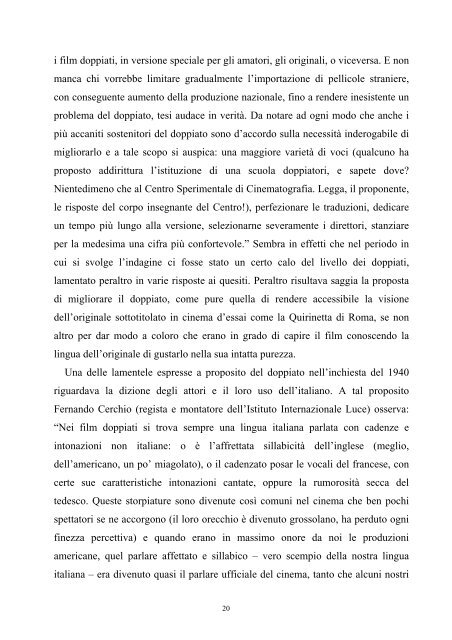 L'inquietante gemello Lineamenti di storia del doppiaggio in Italia