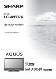 Sharp Aquos Piano Black LCD TV LC42PD7X User Operation Manual.