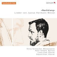 Nachklang« Lieder von Justus Hermann Wetzel