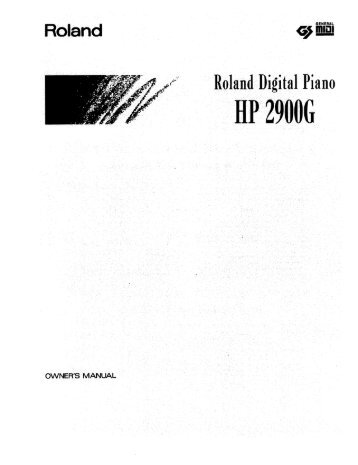 Owners Manual (HP-2900G_OM.pdf) - Roland