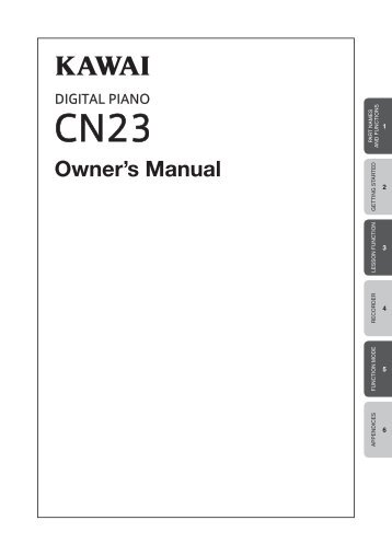 KAWAI CN23 Owner's Manual (English)