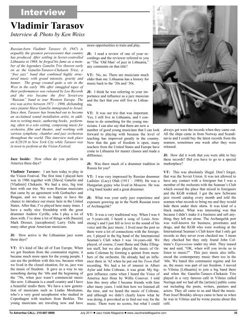 Piano Lovers' Celebration Interviews SUMMER ... - Jazz Singers.com