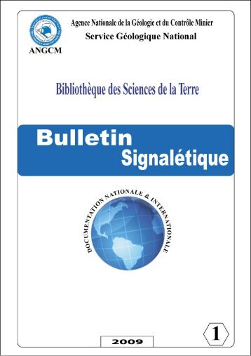 Service Géologique National ANGCM BIBLIOTHEQUE DES ...