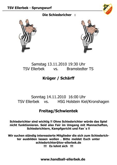 TSV Ellerbek - Sprungwurf www.handball-ellerbek.de Vorwort ...