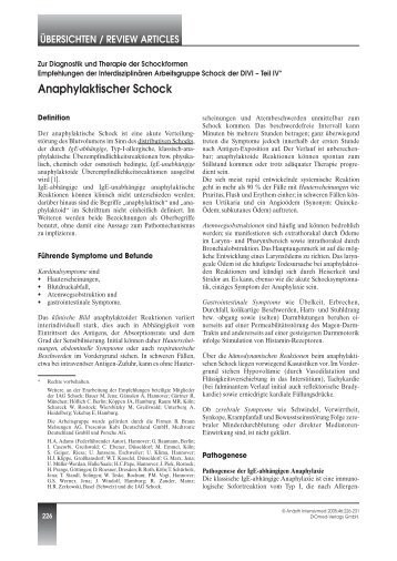 Akuttherapie anaphylaktischer Reaktionen - Patientensicherheit-AINS