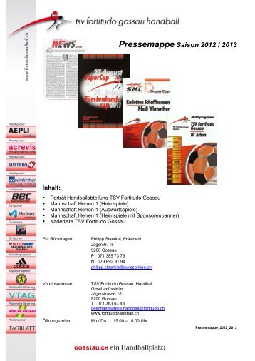 PresseMappe Forti 2010-2011 - Fortitudo Gossau