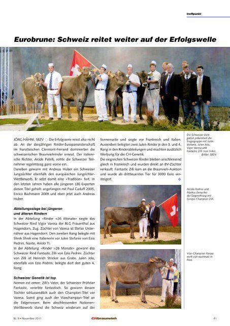CHbraunvieh 09-2011 - Schweizer Braunviehzuchtverband