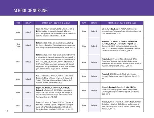 Faculty of Health Sciences - University of Western Ontario