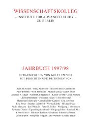 wissenschaftskolleg jahrbuch 1997/98 - Wissenschaftskolleg zu Berlin