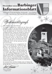 Barbinger Informationsblatt - Gemeinde Barbing