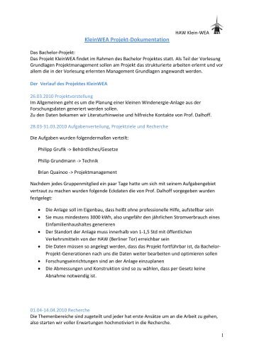 KleinWEA Projekt-Dokumentation - nocookie.net