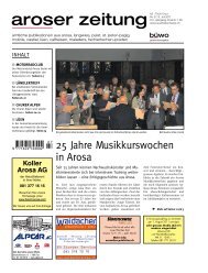 25 Jahre Musikkurswochen in Arosa - Kulturkreis Arosa