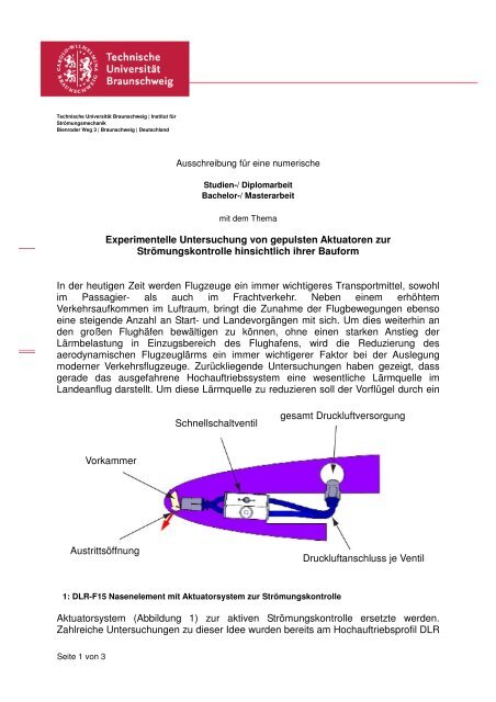 Experimentelle Untersuchung von gepulsten Aktuatoren zur ...