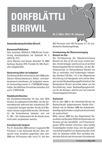 DORFBLÄTTLI BIRRWIL