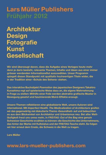 Lars Müller Publishers Frühjahr 2012 Architektur Design Fotografie ...