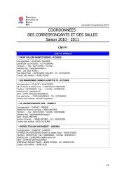 COORDONNEES DES CORRESPONDANTS ET DES SALLES ...