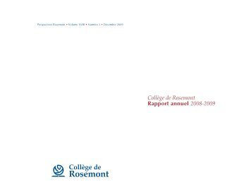 Collège de Rosemont Rapport annuel 2008-2009