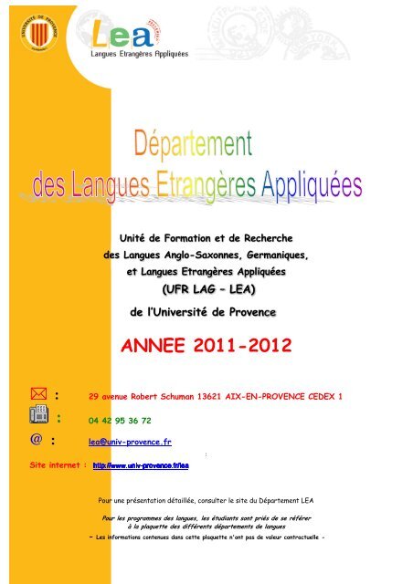 Licence 1 Universite De Provence Aix Marseille I