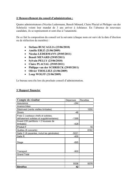 PROCES VERBAL DE L'ASSEMBLEE GENERALE DE L ...